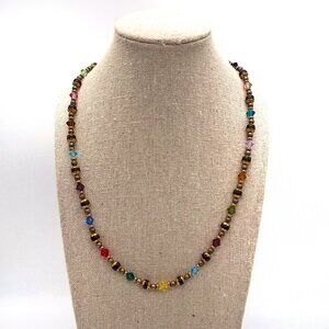 Artisan Made Multicolored 20" Swarovski Style Beaded Necklace